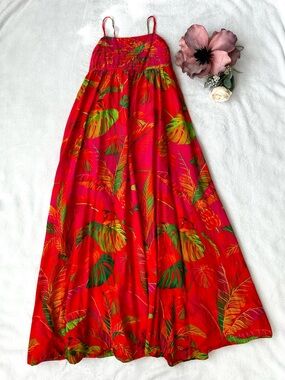 FARM RIO Orange Ombre Forest Maxi Dress Medium